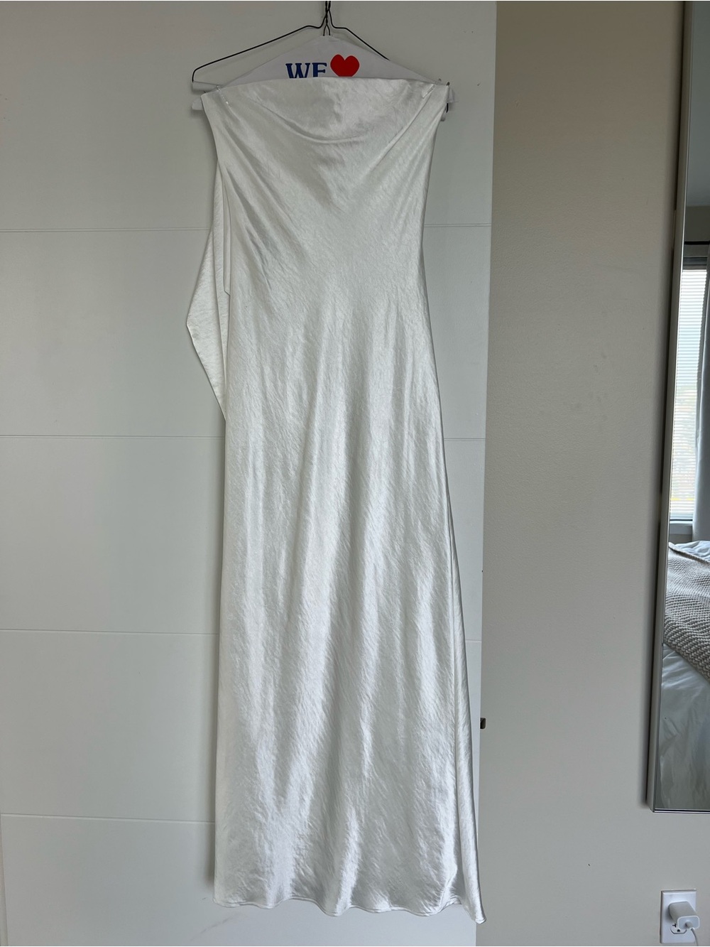Mishka White Strapless Satin Slip Dress